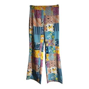 Cider Multicolor Patchwork Boho Lightweight Pants, Size M (233)